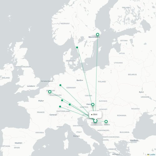 Route map Banja Luka  BNX 