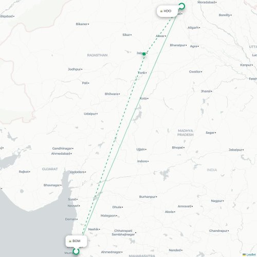 Mumbai – Ghāziābād suoran lennon kartta