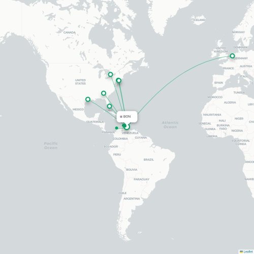 Mapa de vuelo directo Kralendijk - Santo Domingo