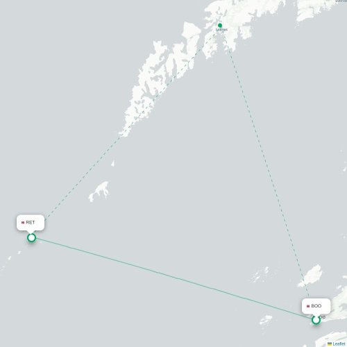 Mapa de vuelo directo Bodø - Rost