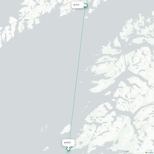 Mapa de vuelo directo Bodø - Svolvær
