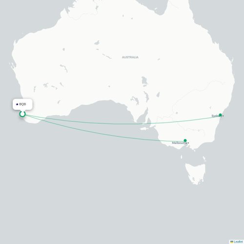 Route map Busselton  BQB airport