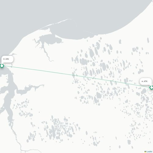 Mapa lotu bezpośredniego Barrow – Wainwright