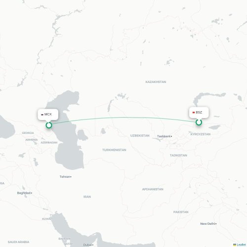 Mapa de vuelo directo Biskek - Makhachkala