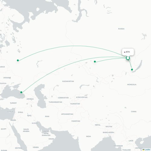 BTK routes and destination map
