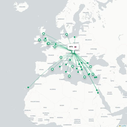 Route map Bratislava  BTS 