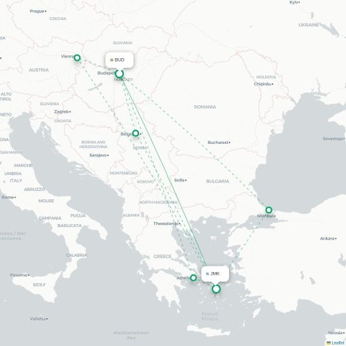 Budapest - Mykonos carte du vol direct