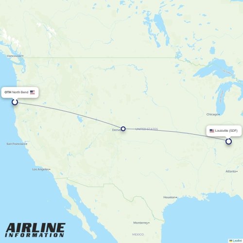 Baltimore – Louisville suoran lennon kartta