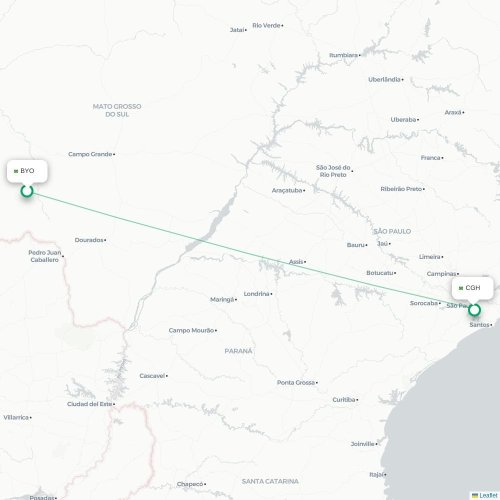 Bonito - Sao Paulo karta över direktflyg