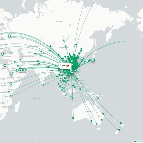 CAN routes and destination map