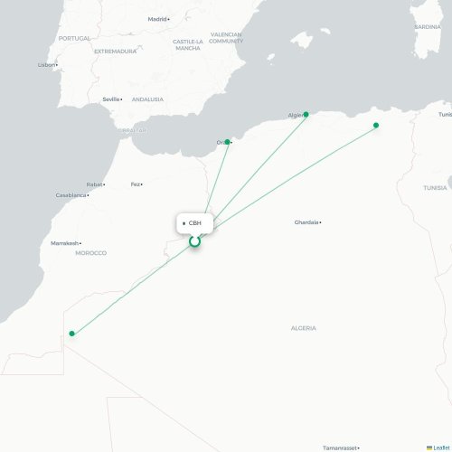 Route map Bechar  CBH airport