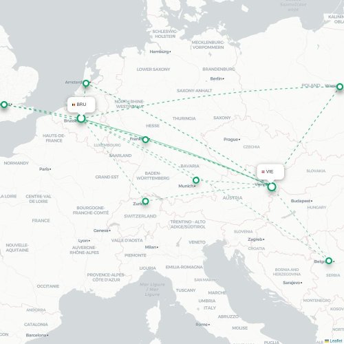 Korfu - Wien karta över direktflyg