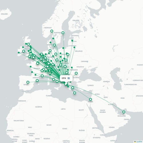CFU routes and destination map