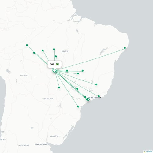 CGB routes and destination map