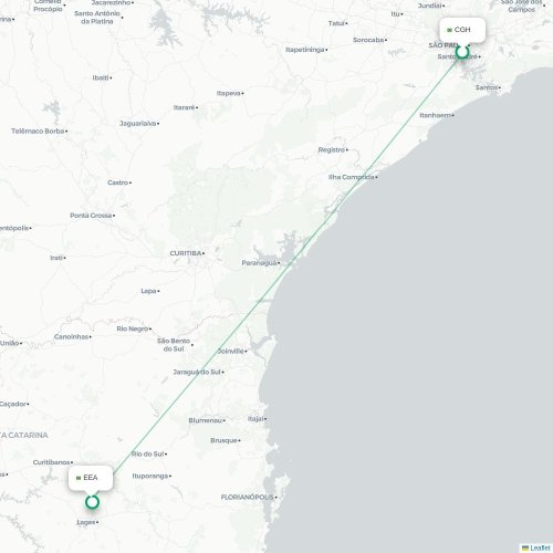 Mapa lotu bezpośredniego São Paulo – Correia Pinto
