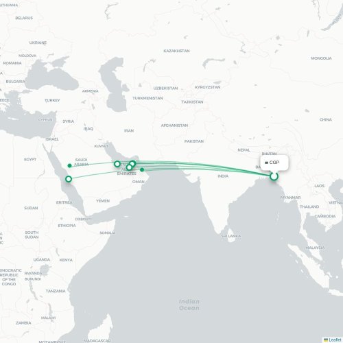Route map Chittagong  CGP airport