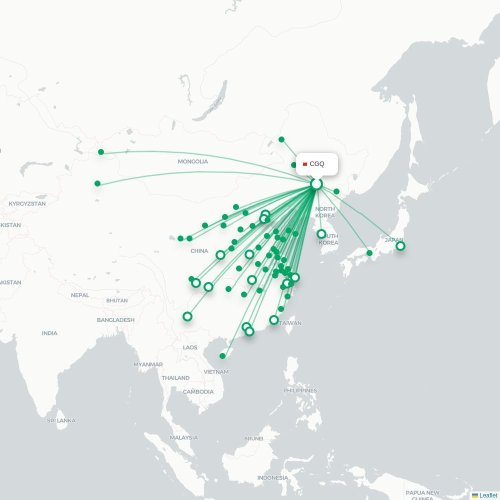 Route map Changchun  CGQ airport
