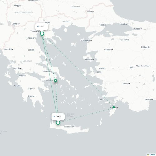 La Canée - Thessalonique carte du vol direct
