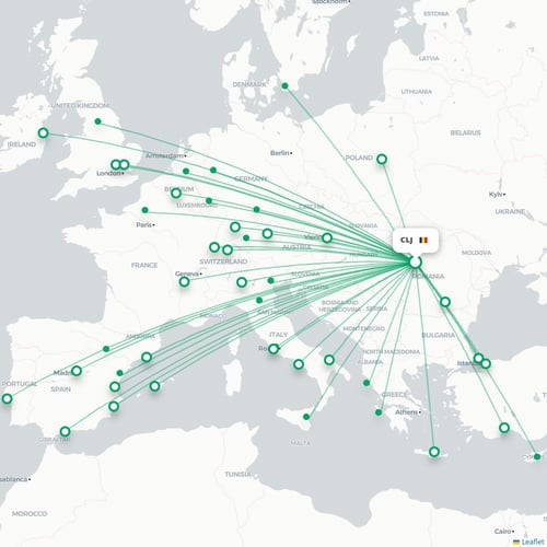 CLJ routes and destination map