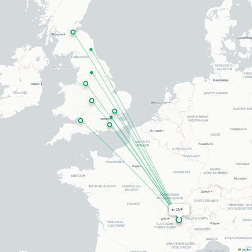Route map Chambery  CMF airport