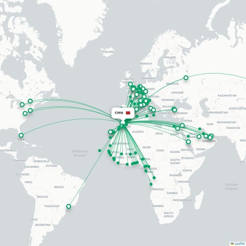 CMN routes and destination map