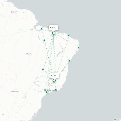 Mapa lotu bezpośredniego Belo Horizonte – São Luís