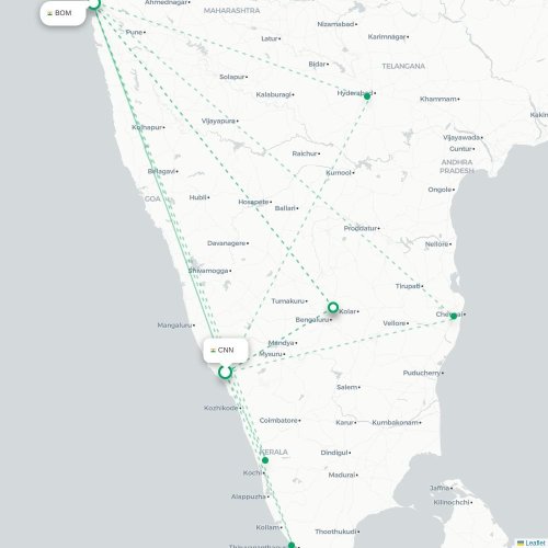 Mapa lotu bezpośredniego Kannanur – Mumbaj