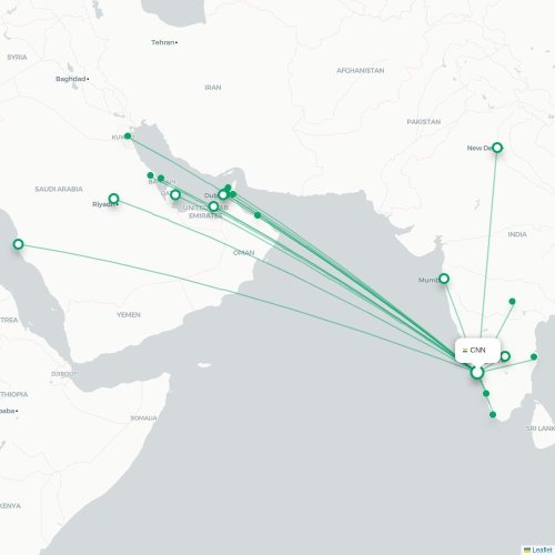 Route map Kannur  CNN airport