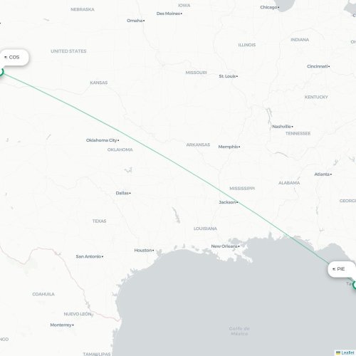 Mapa lotu bezpośredniego Colorado Springs – Tampa