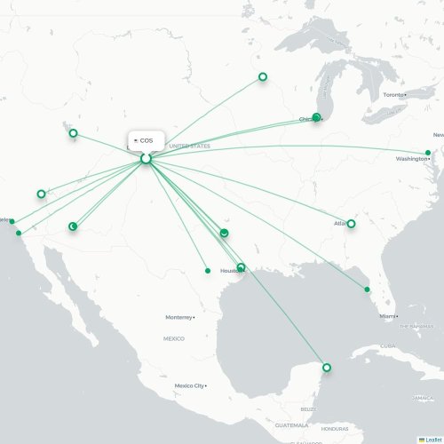 Mapa lotu bezpośredniego Colorado Springs – Phoenix
