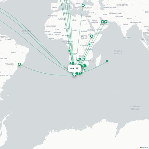 CPT routes and destination map