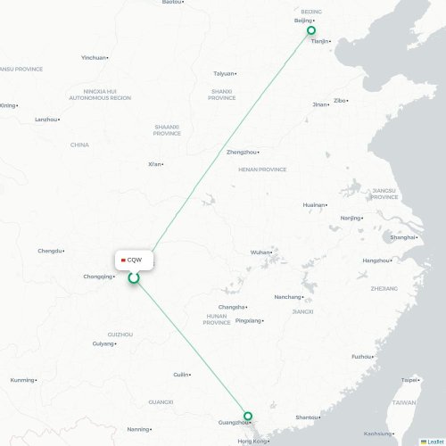 Route map Wulong  CQW airport