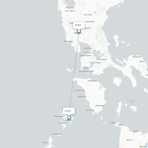 Mapa lotu bezpośredniego Angeles City – Busuanga