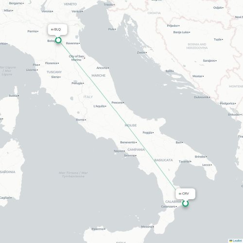 Crotone - Bologna kaart van rechtstreekse vlucht
