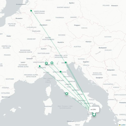 Route map Crotone  CRV airport
