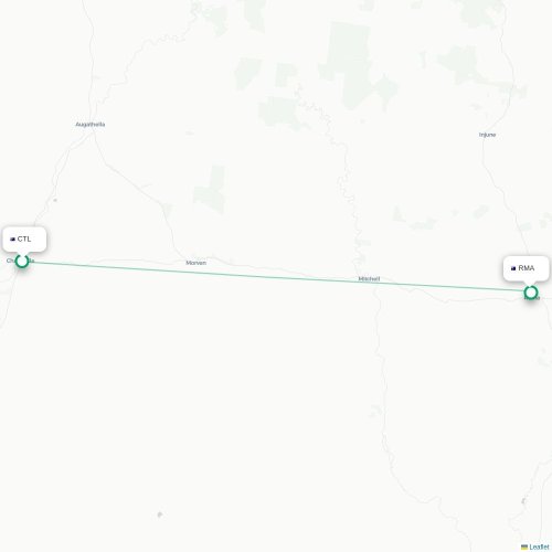 Mapa de vuelo directo Charleville - Roma