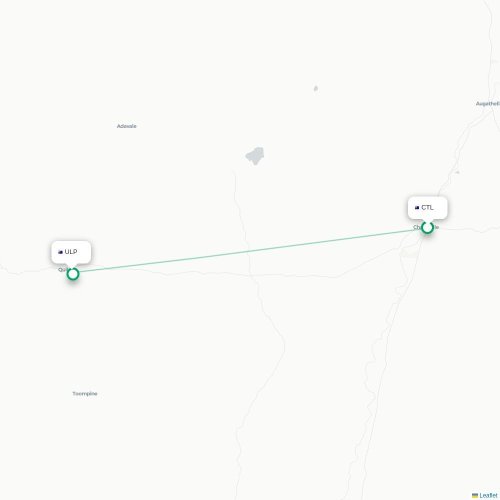 Mapa de vuelo directo Charleville - Quilpie