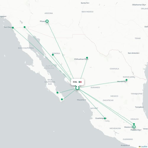 CUL routes and destination map