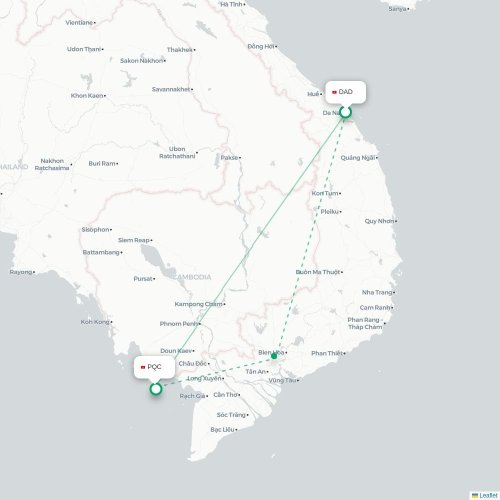 Mapa lotu bezpośredniego Da Nang – Phu Quoc