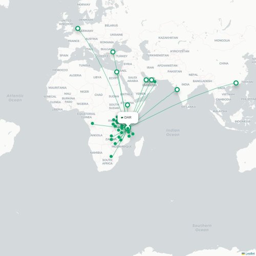Route map Dar Es Salaam  DAR airport