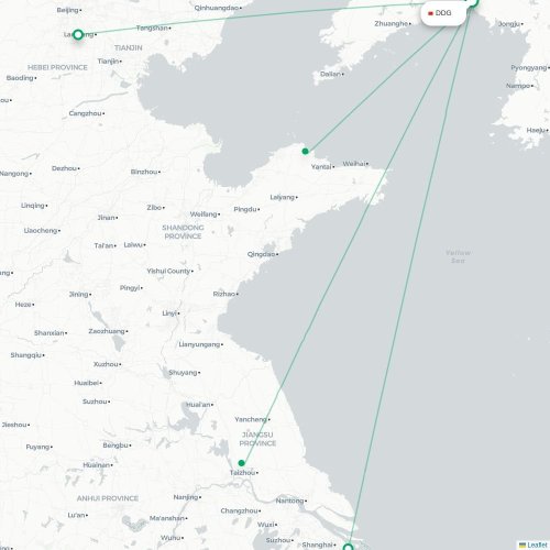 Route map Dandong  DDG airport