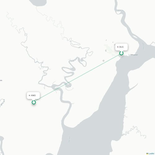 Mapa lotu bezpośredniego Dillingham – Manokotak