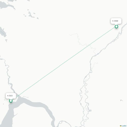 Mapa lotu bezpośredniego Dillingham – New Stuyahok