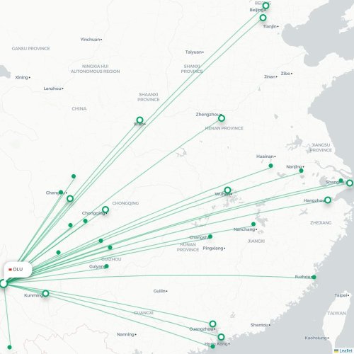 Route map Dali  DLU airport