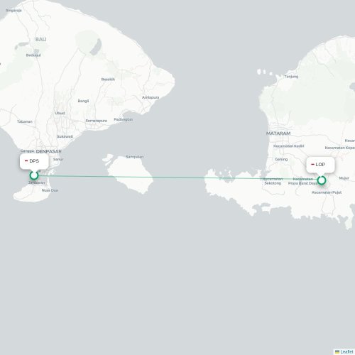 Mapa lotu bezpośredniego Denpasar – Praya