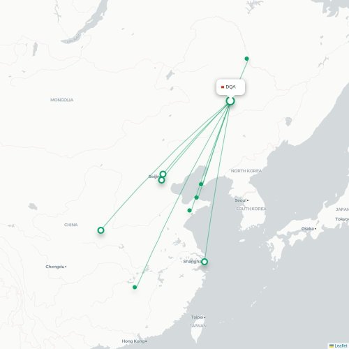 Mapa lotu bezpośredniego Daqing – Heihe