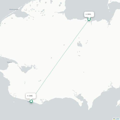 Mapa lotu bezpośredniego Deering – Nome