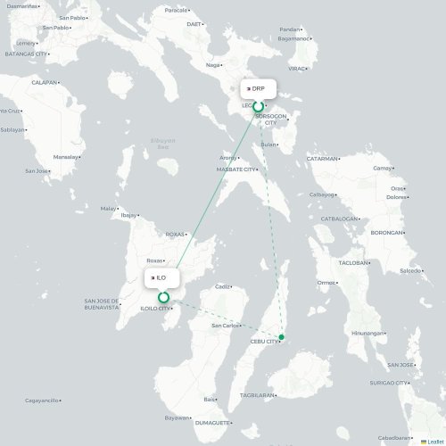 Daraga - Iloilo City kort over direkte fly