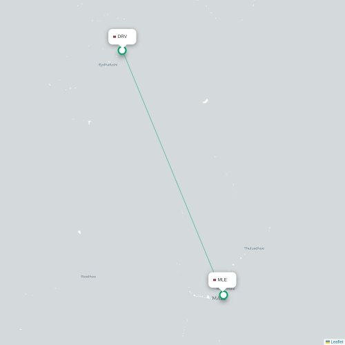Mapa de vuelo directo Dharavandhoo - Malé