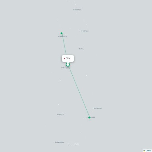 Mapa de vuelo directo Dharavandhoo - Ifuru